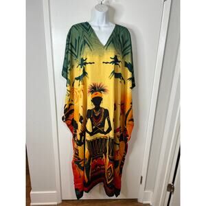 Gypsie Blu Women's Kaftan Caftan Maxi Dress Mumu African NEW ~ One Size